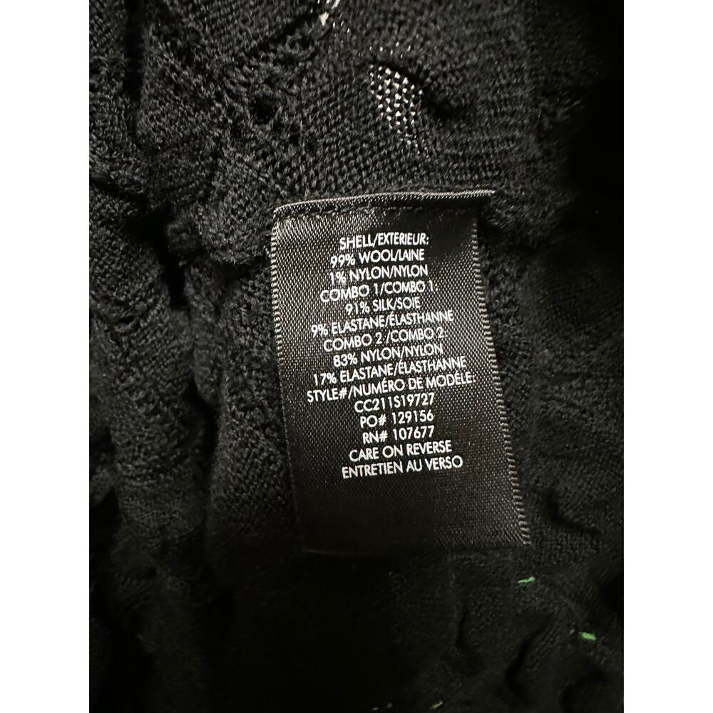 ALICE + OLIVIA Gin Pointelle Lace Wool Blend Mini Black Dress Size medium - Picture 15 of 16